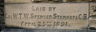 Holmfirth - Foundation stone laid by WTW Spencer Stanhope, April 25th 1891